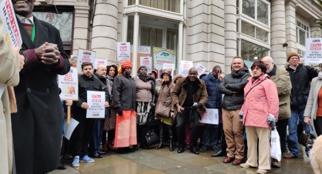 Rebecca Sharibu and protesters