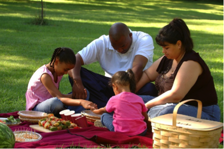 Family praying